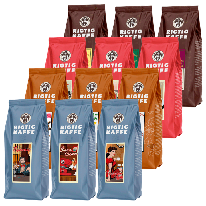 Rigtig Kaffe Mixpakke 5,4kg Hele kaffebønner