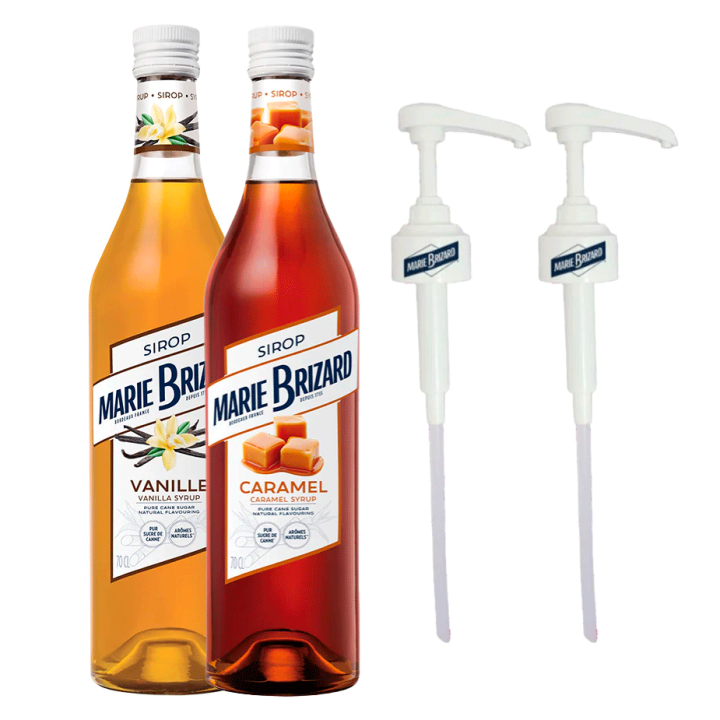 Marie Brizard Vanilje & Karamel Sirup 70 cl Inkl. Pumpe 2 stk
