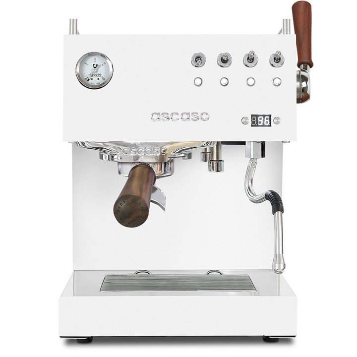 Ascaso Steel Duo Plus White Espressomaskine Inkl. Eureka Mignon Libra 65 Kværn, Baristaudstyr, BRITA Vandfilterkande & Pleje