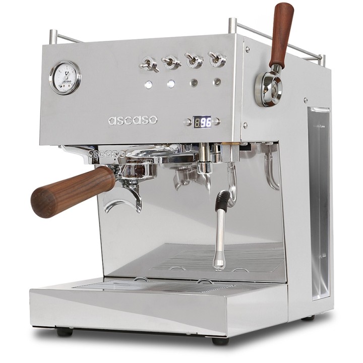 Ascaso Steel Duo Plus Poleret Stål Espressomaskine Inkl. Eureka Mignon Libra 55 Chrome Espressokværn & Baristaudstyr