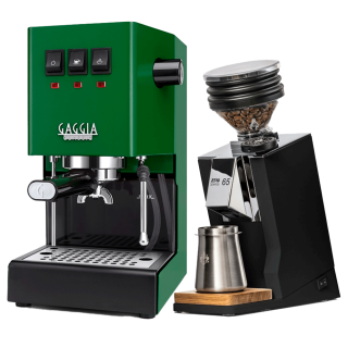 Gaggia Classic E24 Jungle Green Espressomaskine Inkl. Eureka Mignon Zero 65 Speedy Mat sort Espressokværn