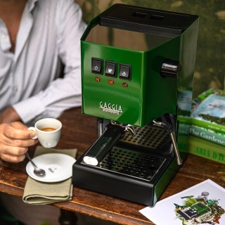 Gaggia Classic E24 Jungle Green Espressomaskine Inkl. Eureka Mignon Zero 65 Speedy Mat sort Espressokværn