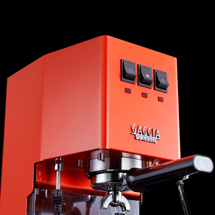 Gaggia Classic E24 Lobster Red Espressomaskine Inkl. Eureka Mignon Zero 65 Speedy Mat Sort Espressokværn
