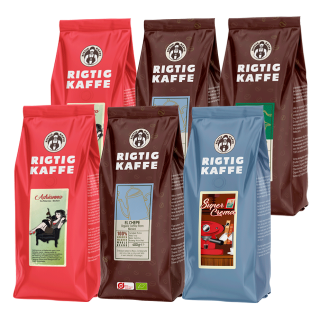 Rigtig Kaffe Mixpakke 2,7kg Hele kaffebønner