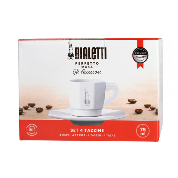 Bialetti Espressokopper Inkl. Underkopper 4 stk Bialetti Espressokopper Inkl. Underkopper 4 stk