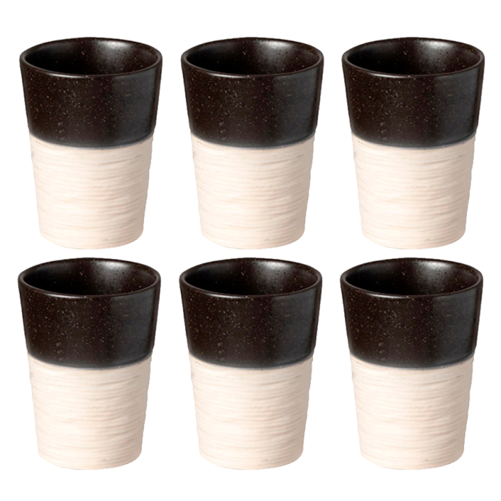 Costa Nova Notos Krus 13 cl 6 Stk Sort/Creme Costa Nova Notos Krus 13 cl 6 Stk Sort/Creme