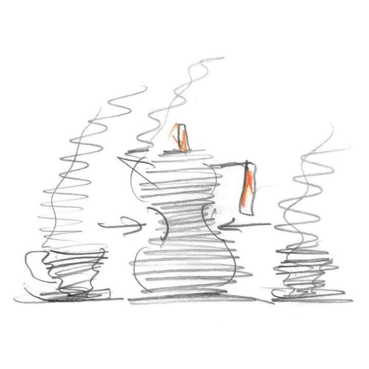 Alessi Pulcina 6 Kop. Espressokande Rød Alessi Pulcina 6 Kop. Espressokande Rød