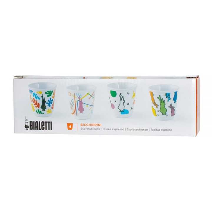 Bialetti Arte Espressokopper 4 Stk Motiver Bialetti Arte Espressokopper 4 Stk Motiver