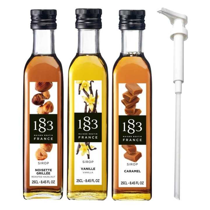 Routin 1883 Pakke 3x25 cl Sirup Inkl. Pumpe Routin 1883 Pakke 3x25 cl Sirup Inkl. Pumpe