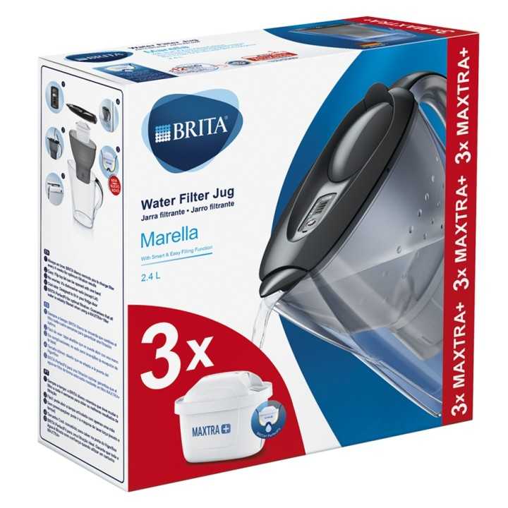 BRITA Marella 2,4L Grå Inkl. 3 Maxtra+ Filter BRITA Marella 2,4L Grå Inkl. 3 Maxtra+ Filter