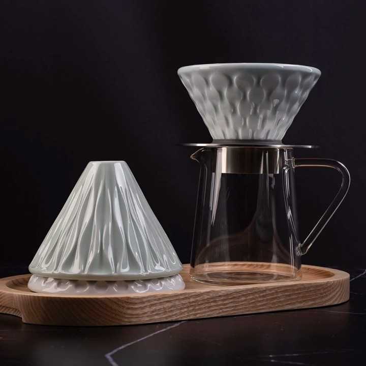 Loveramics Brewers Mellow Dripper Celadon Blå 2 Kop Inkl. Stand Metallic