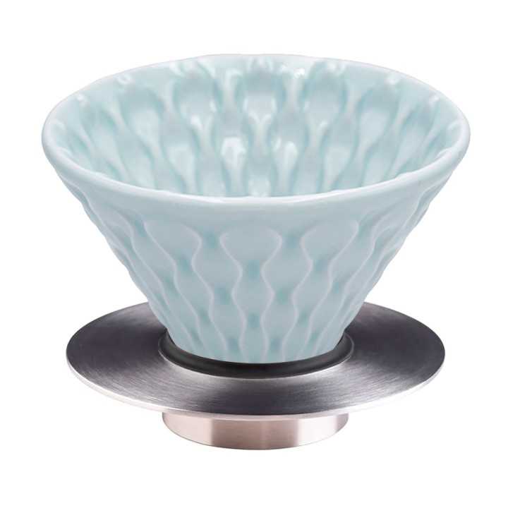 Loveramics Brewers Mellow Dripper Celadon Blå 2 Kop Inkl. Stand Metallic