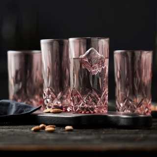 Lyngby Sorrento Highballglas 38 cl 4 Stk Pink