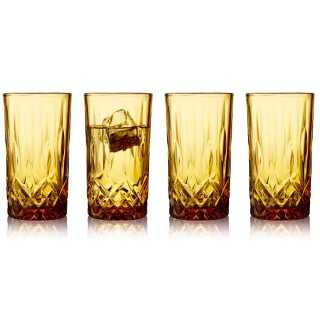 Lyngby Sorrento Highballglas 38 cl 4 Stk Amber