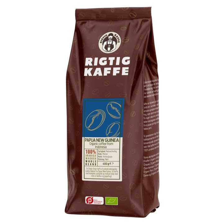 Rigtig Kaffe Organic Papua New Guinea 400g Hele kaffebønner Rigtig Kaffe Organic Papua New Guinea 400g Hele kaffebønner