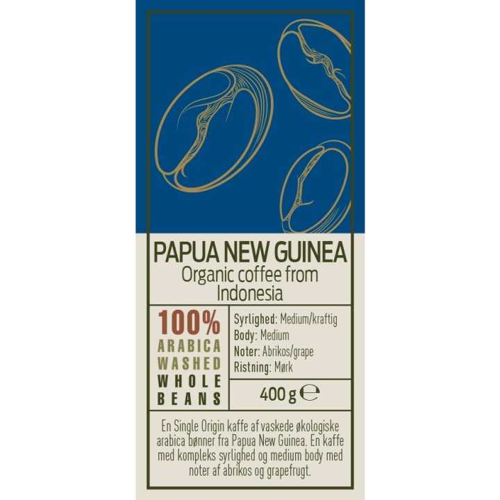 Rigtig Kaffe Organic Papua New Guinea 400g Hele kaffebønner Rigtig Kaffe Organic Papua New Guinea 400g Hele kaffebønner
