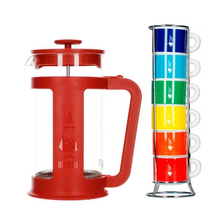 Bialetti Stempelkande 1L Inkl. Espressokopper 6 stk Bialetti Stempelkande 1L Inkl. Espressokopper 6 stk