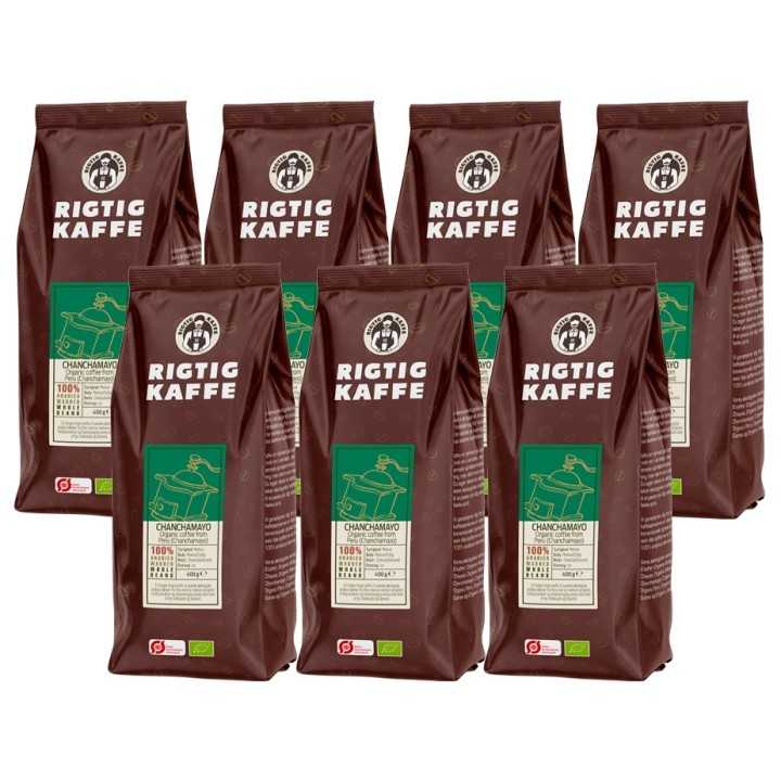 Rigtig Kaffe Organic Chanchamayo 7x400g Hele kaffebønner Rigtig Kaffe Organic Chanchamayo 7x400g Hele kaffebønner