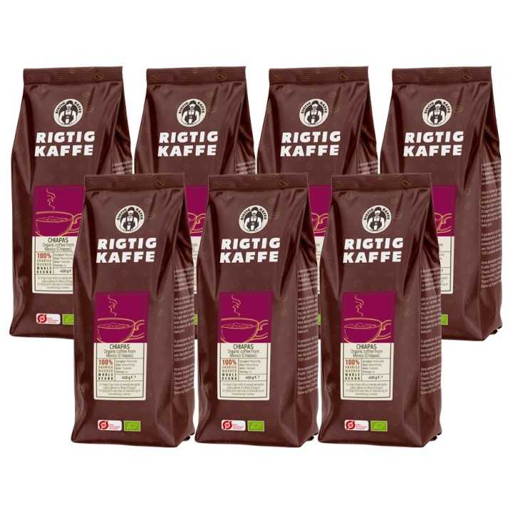 Rigtig Kaffe Organic Chiapas 7x400g Hele kaffebønner Rigtig Kaffe Organic Chiapas 7x400g Hele kaffebønner
