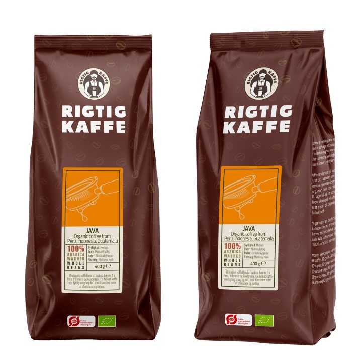 Rigtig Kaffe Organic Java 7x400g Hele kaffebønner Rigtig Kaffe Organic Java 7x400g Hele kaffebønner