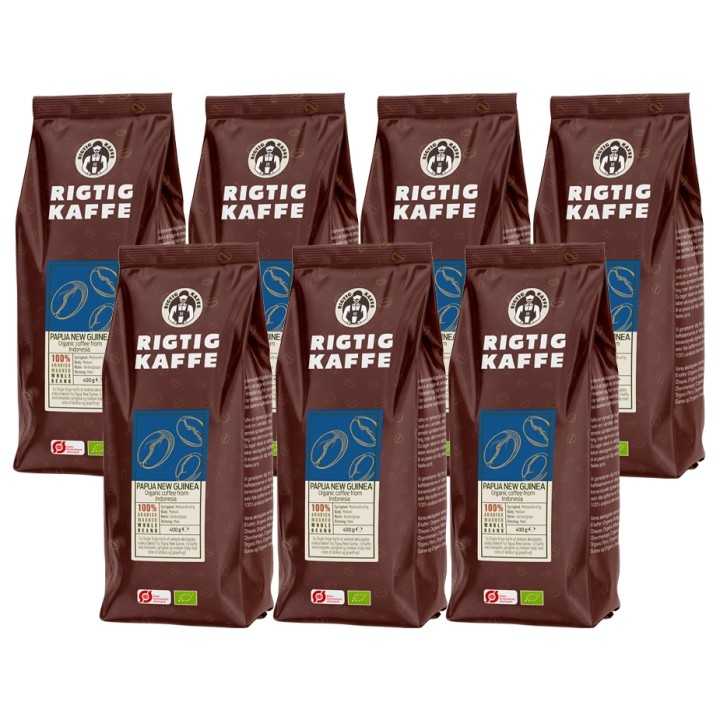Rigtig Kaffe Organic Papua New Guinea 7x400g Hele kaffebønner Rigtig Kaffe Organic Papua New Guinea 7x400g Hele kaffebønner