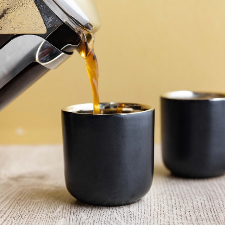 La Cafetière Dobbeltvægget Espressokop 11 cl 2 Stk Sort/Guld La Cafetière Dobbeltvægget Espressokop 11 cl 2 Stk Sort/Guld