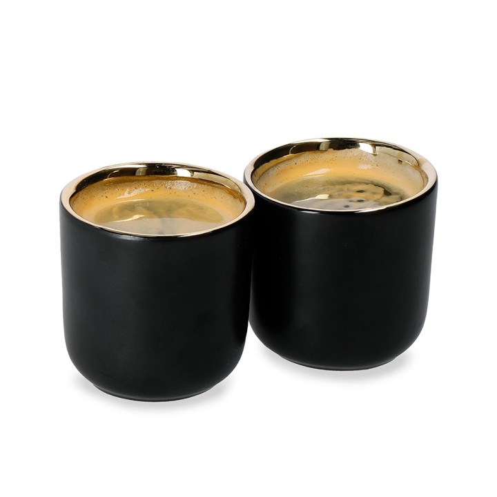 La Cafetière Dobbeltvægget Espressokop 7 cl 2 Stk Sort/Guld La Cafetière Dobbeltvægget Espressokop 7 cl 2 Stk Sort/Guld