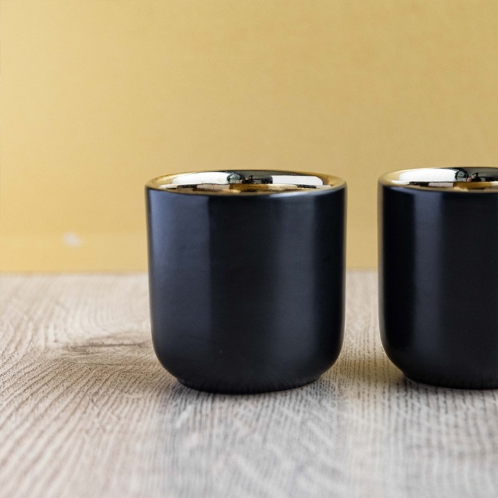 La Cafetière Dobbeltvægget Espressokop 7 cl 2 Stk Sort/Guld La Cafetière Dobbeltvægget Espressokop 7 cl 2 Stk Sort/Guld