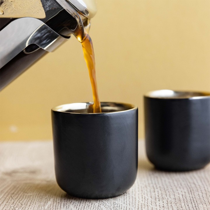 La Cafetière Dobbeltvægget Espressokop 7 cl 2 Stk Sort/Guld La Cafetière Dobbeltvægget Espressokop 7 cl 2 Stk Sort/Guld
