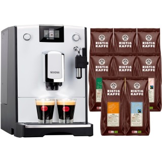 Nivona NICR 560 Hvid Espressomaskine Inkl. 8x400g Rigtig Kaffe Organic