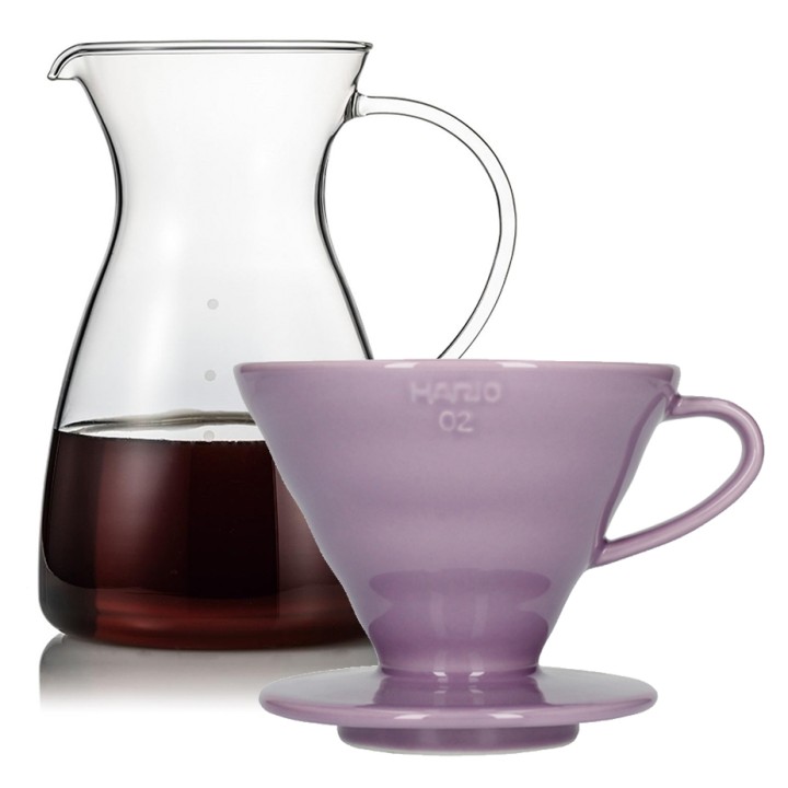 Hario Filterbryg Sæt Inkl. V60-02 Keramik Dripper 2 Kop & Glaskande 0,4 L Hario Filterbryg Sæt Inkl. V60-02 Keramik Dripper 2 Kop & Glaskande 0,4 L