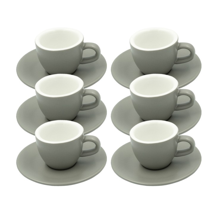 Club House Tulipano Espresso m. Underkop Mat Grå 7 cl 6 Stk Club House Tulipano Espresso m. Underkop Mat Grå 7 cl 6 Stk