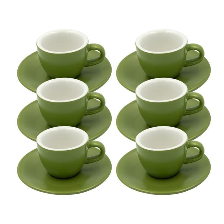 Club House Tulipano Espresso m. Underkop Mat Grøn 7 cl 6 Stk Club House Tulipano Espresso m. Underkop Mat Grøn 7 cl 6 Stk