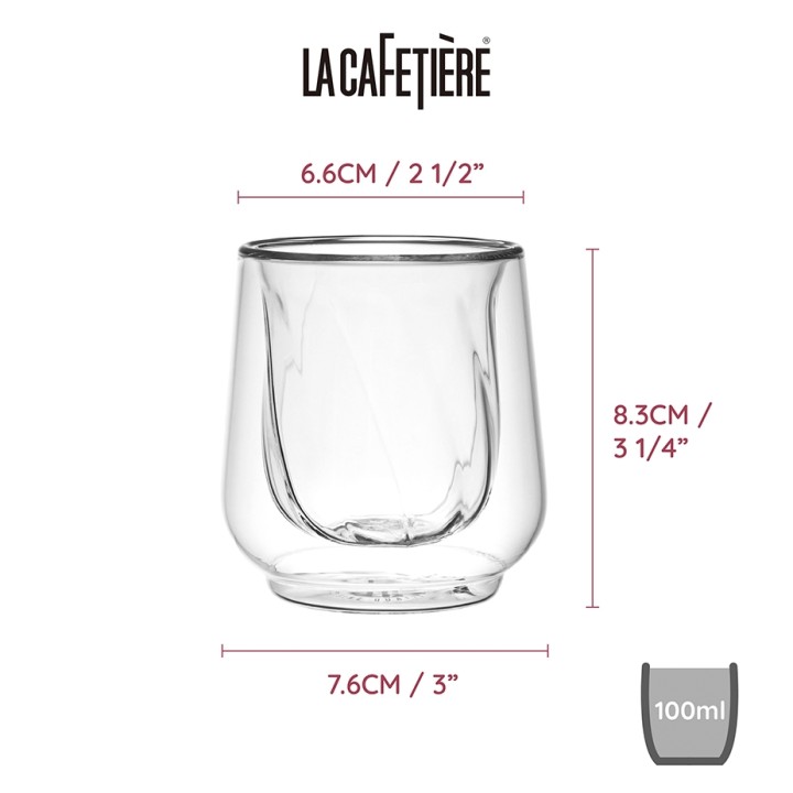 La Cafetière Dobbeltvægget Cortado Glas 13,5 cl 6 Stk La Cafetière Dobbeltvægget Cortado Glas 13,5 cl 6 Stk