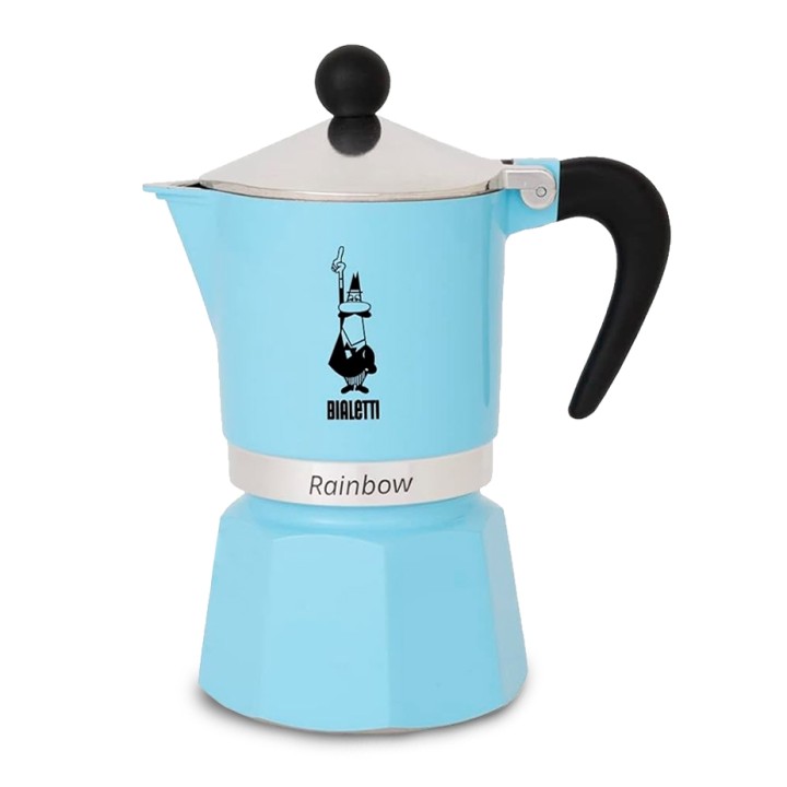Bialetti Primavera Rainbow 3 Kop. Espressokande Lyseblå Bialetti Primavera Rainbow 3 Kop. Espressokande Lyseblå
