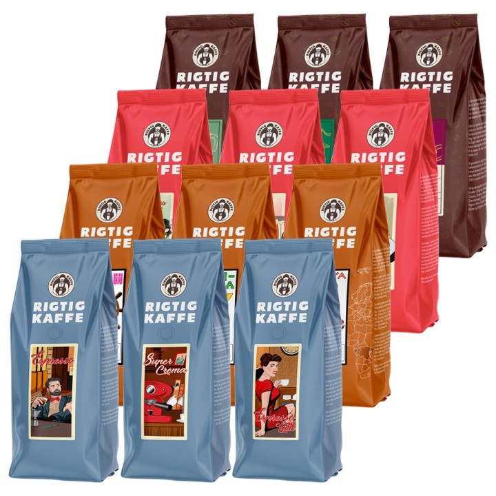 Rigtig Kaffe Mixpakke 5,4kg Hele kaffebønner Rigtig Kaffe Mixpakke 5,4kg Hele kaffebønner