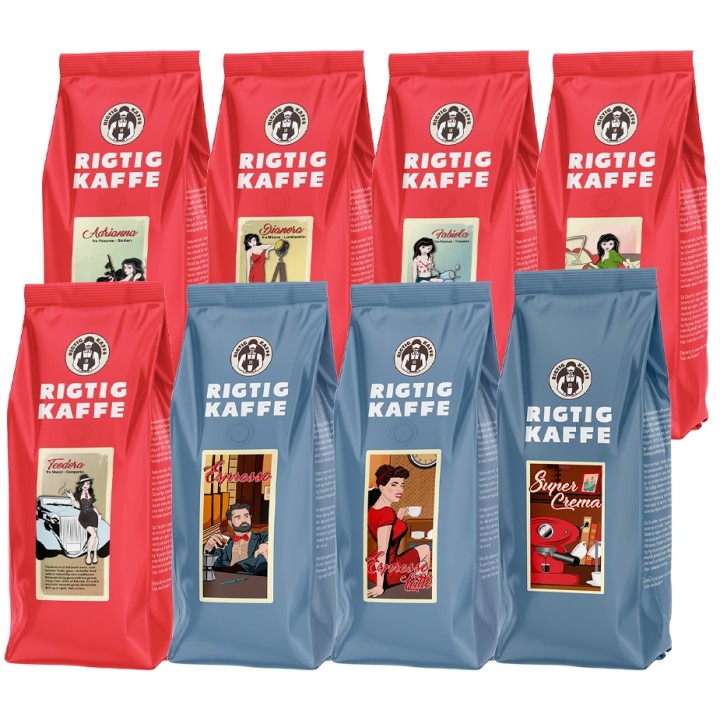 Rigtig Kaffe Mixpakke 24kg Hele kaffebønner Rigtig Kaffe Mixpakke 24kg Hele kaffebønner