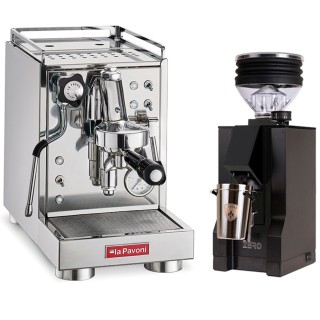 La Pavoni Mini Cellini LPSMCS01EU Espressomaskine Inkl. Eureka Mignon Zero Mat Sort Espressokværn