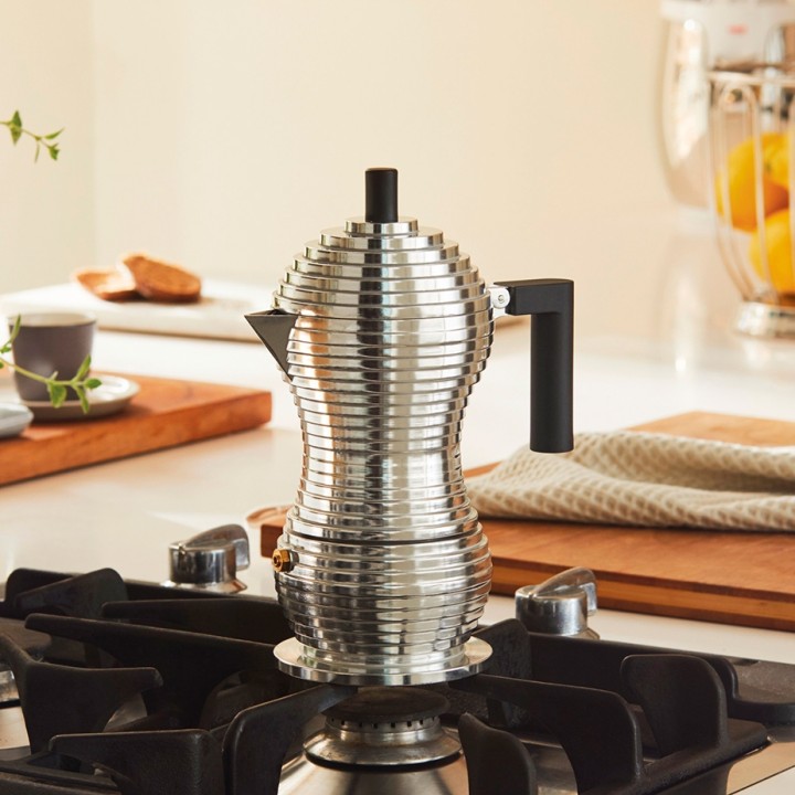 Alessi & Coffee Set Inkl. Pulcina Induktion 3 Kop. Espressokande Sort & 2 Mokkakopper Alessi & Coffee Set Inkl. Pulcina Induktion 3 Kop. Espressokande Sort & 2 Mokkakopper