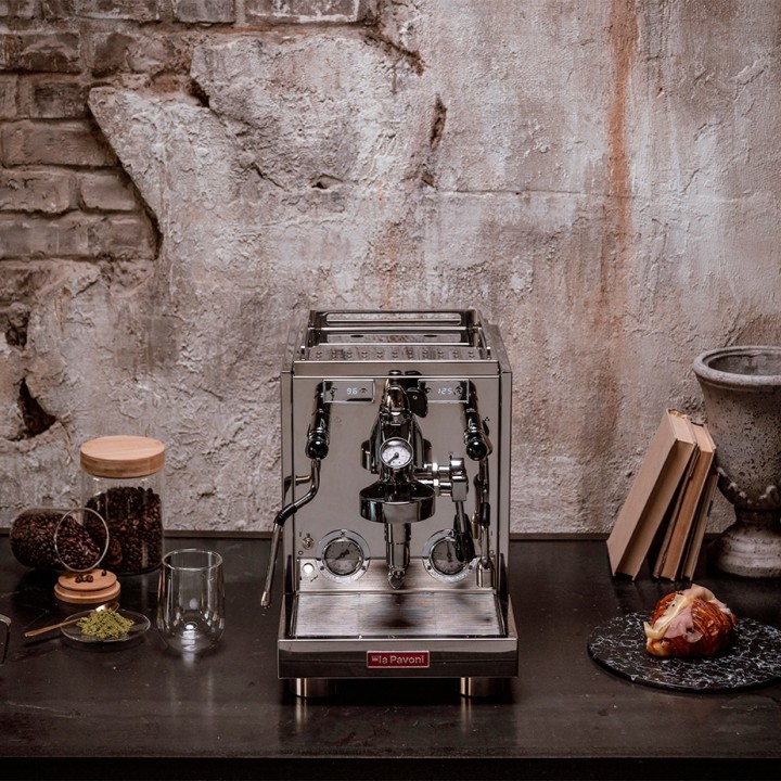 La Pavoni New Botticelli Specialty LPSBSS03NO Espressomaskine Inkl. Macap M2E Chrome Espressokværn