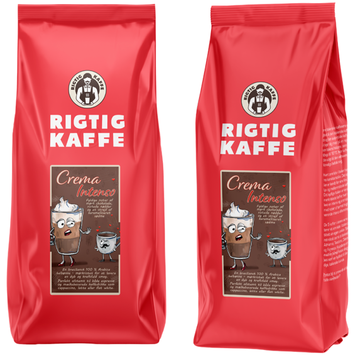 Rigtig Kaffe Crema Intenso 1kg Hele kaffebønner Rigtig Kaffe Crema Intenso 1kg Hele kaffebønner