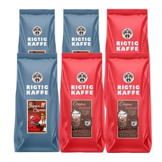 Rigtig Kaffe Crema Intenso & Super Crema 6kg Hele kaffebønner