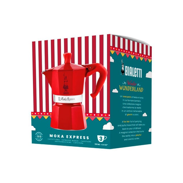 Bialetti Moka Express Espressokande 3 Kop. Rød – Winter Wonderland Limited Edition Bialetti Moka Express Espressokande 3 Kop. Rød – Winter Wonderland Limited Edition