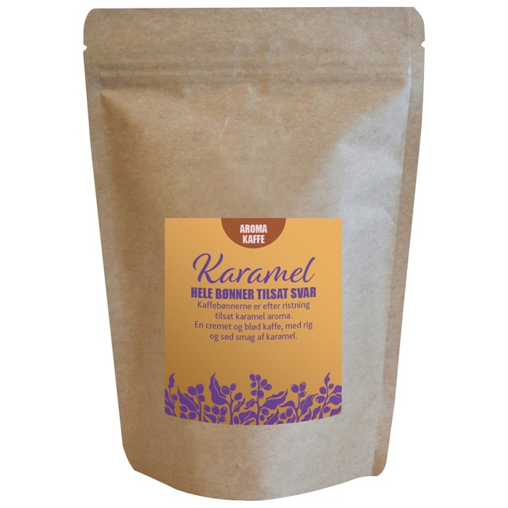 Karamel Smagskaffe 225g Hele kaffebønner Karamel Smagskaffe 225g Hele kaffebønner
