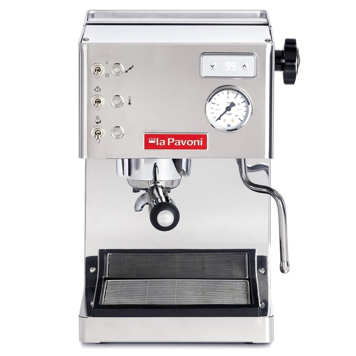 La Pavoni Casa Bar PID Stål LPMCBS02EU Espressomaskine Inkl. Eureka Mignon Turbo Chrome Espressokværn