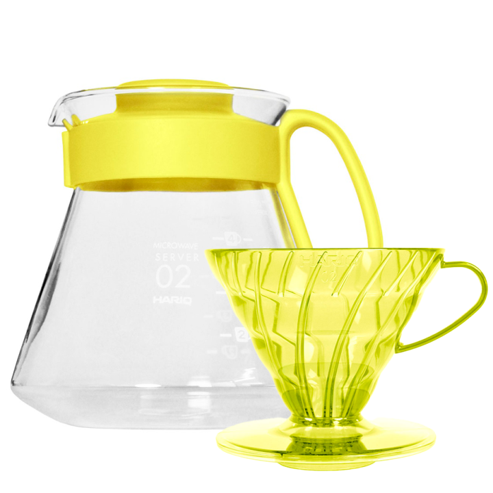 Hario V60 Filterbryg Sæt Gul Inkl. Range Server 0,6 L, Dripper 2 Kop. & Filtre Hario V60 Filterbryg Sæt Gul Inkl. Range Server 0,6 L, Dripper 2 Kop. & Filtre