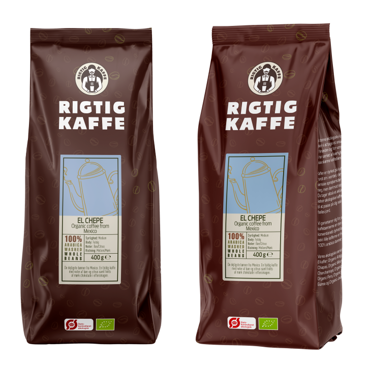 Rigtig Kaffe Organic El Chebe 7x400g Hele kaffebønner Rigtig Kaffe Organic El Chebe 7x400g Hele kaffebønner