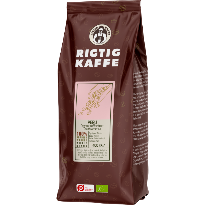Rigtig Kaffe Organic Peru 400g Hele kaffebønner Rigtig Kaffe Organic Peru 400g Hele kaffebønner