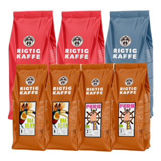 Rigtig Kaffe Bestsellers Mixpakke 4,6kg Rigtig Kaffe Bestsellers Mixpakke 4,6kg