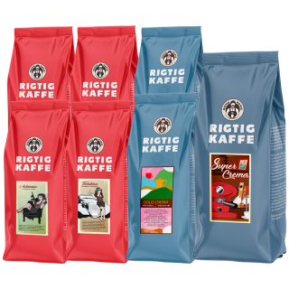 Rigtig Kaffe Mixpakke 4kg Hele kaffebønner Rigtig Kaffe Mixpakke 4kg Hele kaffebønner